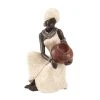 Grayson Lane Eclectic Cream Poly Stone African Lady Sculpture - 10-in X 6-in
