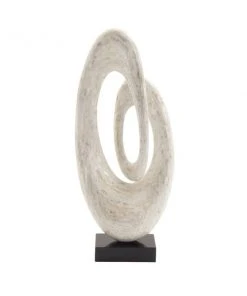 Grayson Lane Sculpture - White Poly Stone Abstract - 30-in X 12-in