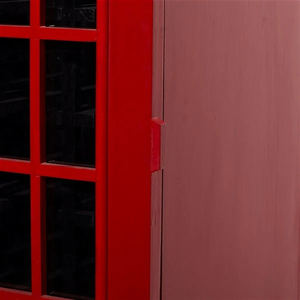 Grayson Lane 27-Bottle Red Wood Vintage Wine Cabinet Holder 3 Grayson Lane 27-Bottle Red Wood Vintage Wine Cabinet Holder - Image 3