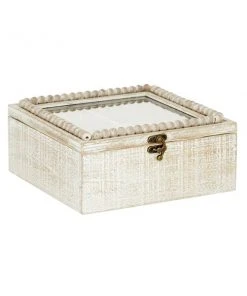 Grayson Lane Farmhouse Box - White Wood - 4-in X 9-in