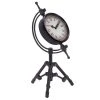 Grayson Lane Analog 14-in x 7-in Black Round Tabletop Standard Clock