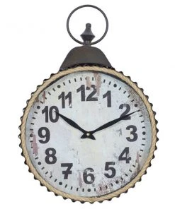 Grayson Lane Analog 20-in x 13-in Black Round Wall Standard Clock