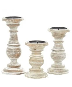 Grayson Lane 3-Candle Wood Pillar Holder (6-in, 8-in, 10-in) -GRAYSON LANE shop 330858378 AlternateImage5 l