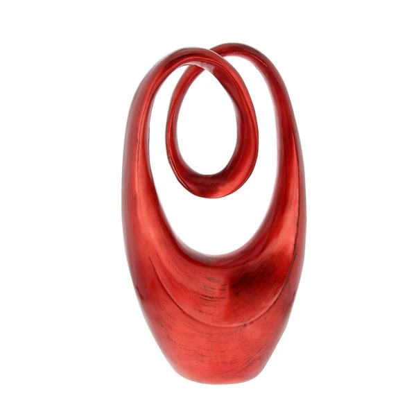 Grayson Lane Swirl Contemporary Sculpture - Red Poly Stone - 20-in x 11-in 4 Grayson Lane Swirl Contemporary Sculpture - Red Poly Stone - 20-in x 11-in - Image 4