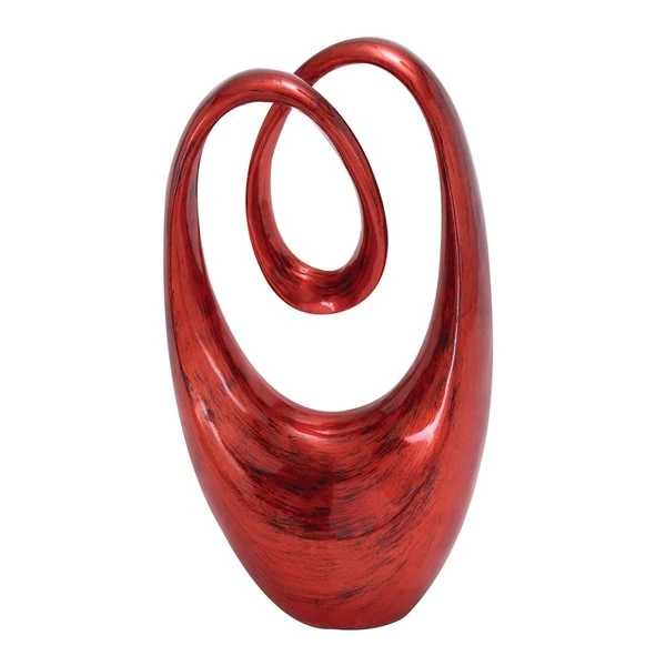 Grayson Lane Swirl Contemporary Sculpture - Red Poly Stone - 20-in x 11-in 1 Grayson Lane Swirl Contemporary Sculpture - Red Poly Stone - 20-in x 11-in