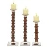 Grayson Lane 3-Candle Wood Pillar Holder - 12-in, 15-in, 18-in
