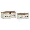 Grayson Lane Set of 2 10-in , 12-in White Contemporary Box - Wood