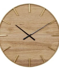 Grayson Lane Analog 24-in x 24-in Brown Round Wall Standard Clock