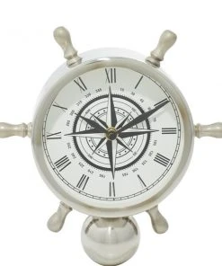 Grayson Lane Analog 8-in x 9-in Silver Round Tabletop Standard Clock -GRAYSON LANE shop 330858401 AlternateImage3 l