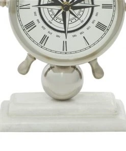 Grayson Lane Analog 8-in x 9-in Silver Round Tabletop Standard Clock -GRAYSON LANE shop 330858401 AlternateImage4 l