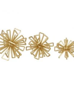 Grayson Lane Set of 3 5-in , 7-in , 8-in - Gold Glam Geometric Sculpture - Metal