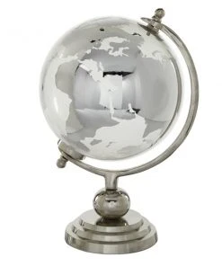 Grayson Lane Traditional Globe - Silver Glass - 14-in x 9-in