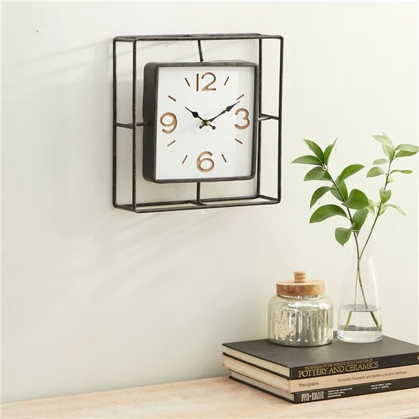 Grayson Lane Analog 12-in x 12-in Black Square Wall Standard Clock 2 Grayson Lane Analog 12-in x 12-in Black Square Wall Standard Clock - Image 2