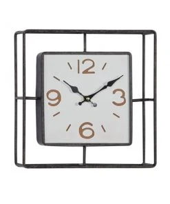 Grayson Lane Analog 12-in x 12-in Black Square Wall Standard Clock