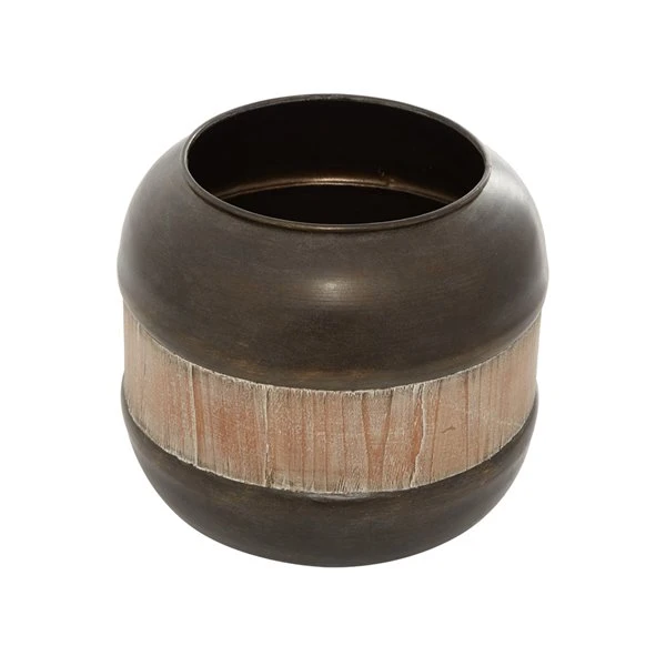 Grayson Lane Rustic Decorative Jars - Brown Metal - 11-in X 9-in 5 Grayson Lane Rustic Decorative Jars - Brown Metal - 11-in X 9-in - Image 5