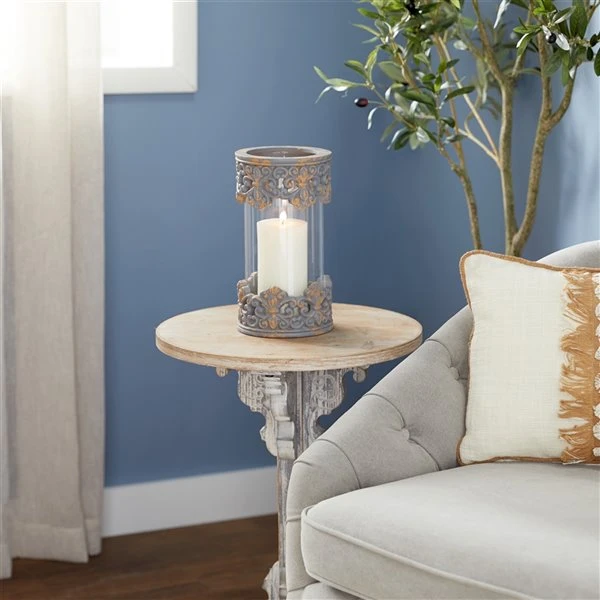 Grayson Lane 1-Candle Resin Pillar Holder - 10-in x 5-in 2 Grayson Lane 1-Candle Resin Pillar Holder - 10-in x 5-in - Image 2