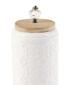 Grayson Lane Set of 3 12-in , 10-in , 9-in Farmhouse Decorative Jar- White - Metal -GRAYSON LANE shop 330858418 AlternateImage2 l