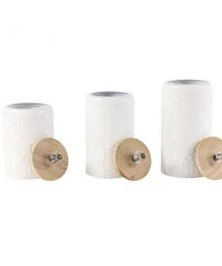 Grayson Lane Set of 3 12-in , 10-in , 9-in Farmhouse Decorative Jar- White - Metal -GRAYSON LANE shop 330858418 AlternateImage4 l