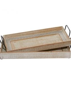 Grayson Lane Set of 2 25-in , 27-in Boho Style Tray - Brown Wood -GRAYSON LANE shop 330858421 AlternateImage4 l