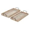 Grayson Lane Set of 2 25-in , 27-in Boho Style Tray - Brown Wood