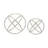 Grayson Lane Set of 2 10-in , 8-in Silver Modern Geometric Sculpture - Aluminum