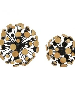 Grayson Lane Set of 2 6-in , 7-in - Brown Modern Abstract Sculpture - Metal