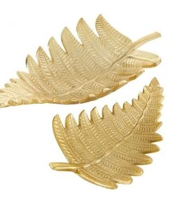 Grayson Lane Set of 2 18-in , 12-in Contemporary Tray - Gold Aluminum