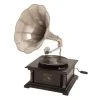 Grayson Lane Vintage Gramophone - Black Mango Wood - 26-in X 14-in
