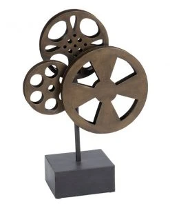 Grayson Lane Vintage Camera Sculpture - Brown Metal - 16-in X 11-in