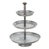 Grayson Lane Farmhouse 3 Tier Tray Stand- Grey Iron - 23-in X 16-in