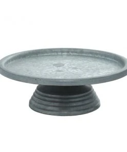 Grayson Lane 4-in x 13-in Farmhouse Cake Stand - Grey Iron