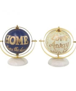 Grayson Lane Set of 2 8-in x 8-in- Multi Coloured Glam Globe - Stainless Steel