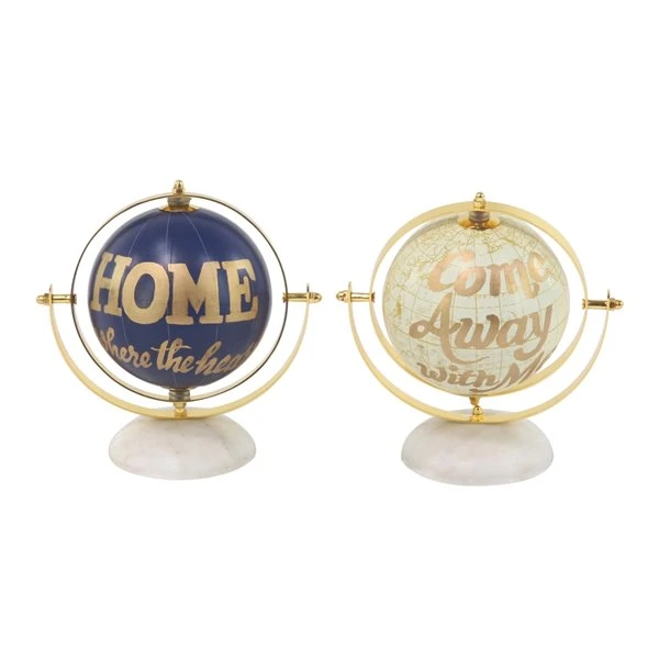 Grayson Lane Set of 2 8-in x 8-in- Multi Coloured Glam Globe - Stainless Steel 1 Grayson Lane Set of 2 8-in x 8-in- Multi Coloured Glam Globe - Stainless Steel