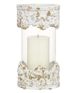 Grayson Lane 1-Candle Resin Pillar Holder - 10-in x 6-in