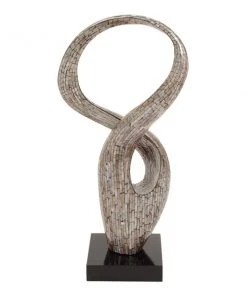 Grayson Lane Abstract Contemporary Sculpture- Grey Poly Stone - 30-in X 12-in