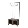 Grayson Lane 71-in x 31-in Black 10-Hook Coat Stand with Bench