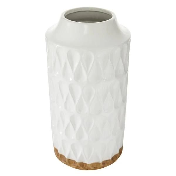 Grayson Lane Set of 2 8-in x 16-in Contemporary Vase - White Porcelain 4 Grayson Lane Set of 2 8-in x 16-in Contemporary Vase - White Porcelain - Image 4