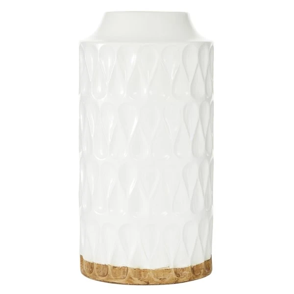 Grayson Lane Set of 2 8-in x 16-in Contemporary Vase - White Porcelain 1 Grayson Lane Set of 2 8-in x 16-in Contemporary Vase - White Porcelain