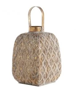 Grayson Lane 1-Candle Metal Hurricane Holder - 21-in x 11-in