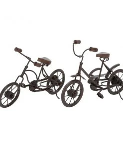 Grayson Lane Set of 2 12-in x 10-in - Black Vintage Bicycle Sculpture - Metal