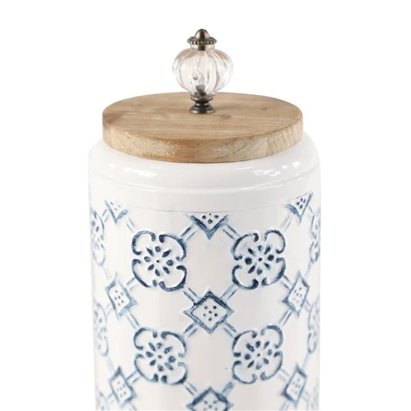 Grayson Lane Set of 3 12-in , 10-in , 9-in Farmhouse Decorative Jar - White - Metal 3 Grayson Lane Set of 3 12-in , 10-in , 9-in Farmhouse Decorative Jar - White - Metal - Image 3