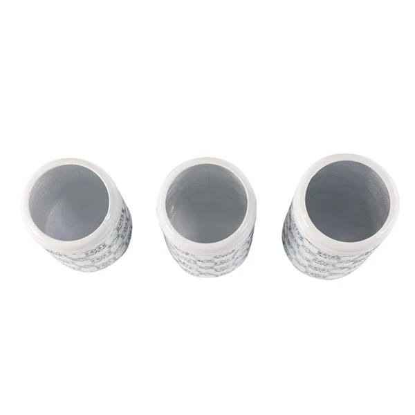 Grayson Lane Set of 3 12-in , 10-in , 9-in Farmhouse Decorative Jar - White - Metal 4 Grayson Lane Set of 3 12-in , 10-in , 9-in Farmhouse Decorative Jar - White - Metal - Image 4