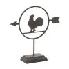 Grayson Lane Farmhouse Rooster Sculpture - Black Metal - 14-in X 13-in