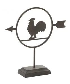 Grayson Lane Farmhouse Rooster Sculpture - Black Metal - 14-in X 13-in