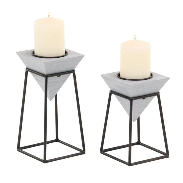 330858482_MainImage_001_l.jpg Grayson Lane 2-Candle Wood Pillar Holder - 8-in x 10-in -GRAYSON LANE shop 330858482 MainImage 001 l