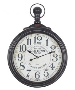 Grayson Lane Analog 39-in x 28-in Brown Round Wall Standard Clock