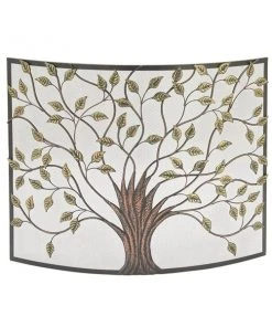 Grayson Lane Farmhouse Fireplace Screen - Green- Metal - 33-in X 39-in