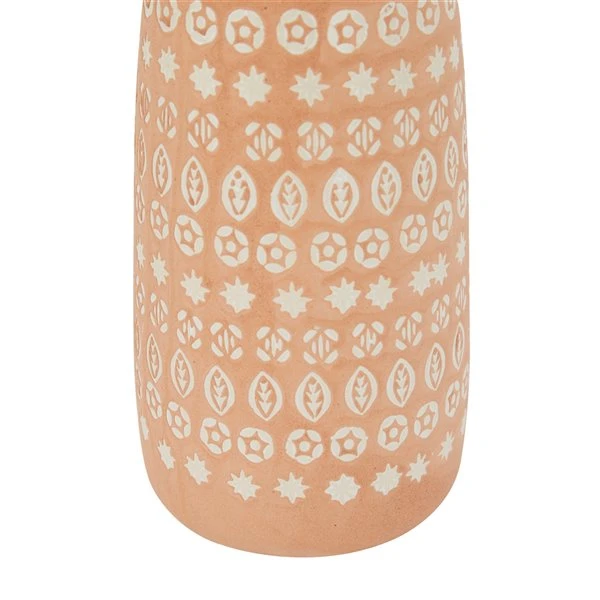 Grayson Lane Set of 2 15-in x 5-in Rustic Vases - Pink Stoneware 3 Grayson Lane Set of 2 15-in x 5-in Rustic Vases - Pink Stoneware - Image 3