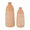 Grayson Lane Set of 2 15-in x 5-in Rustic Vases - Pink Stoneware