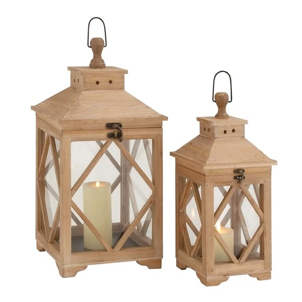 330858494_MainImage_001_l.jpg Grayson Lane 2-Candle Wood Lantern Holder - 21-in, 16-in -GRAYSON LANE shop 330858494 MainImage 001 l